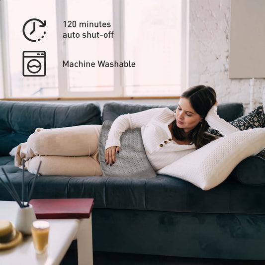 Pursonic Cozy Comfort Bundle – Electric Heated Microplush Blanket and Heating Pad Set