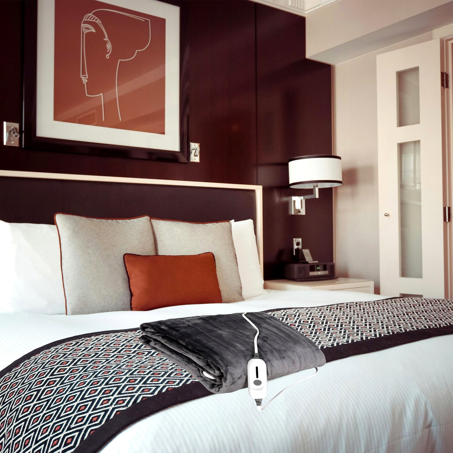 Electric Soft Microplush Heated Blanket Throw – 62x84 Inches, Fast Heating with 3 Temperature Settings